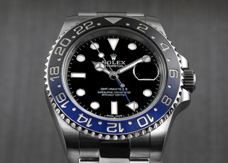 Rolex GMT-Master II GMT Black Dial Batman Bezel Men's Watch