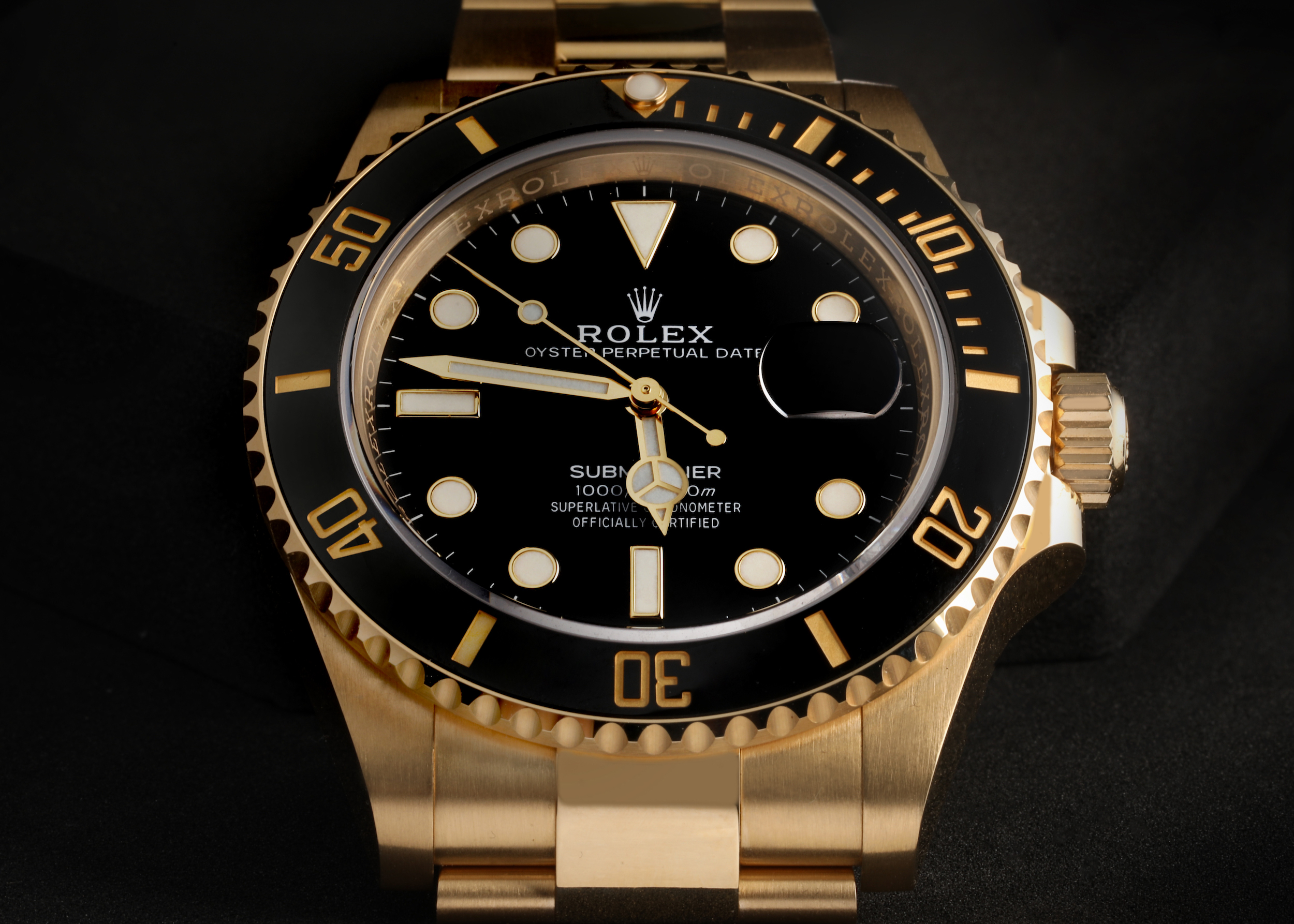 Rolex Submariner Yellow Gold Black Dial on Oyster 41mm