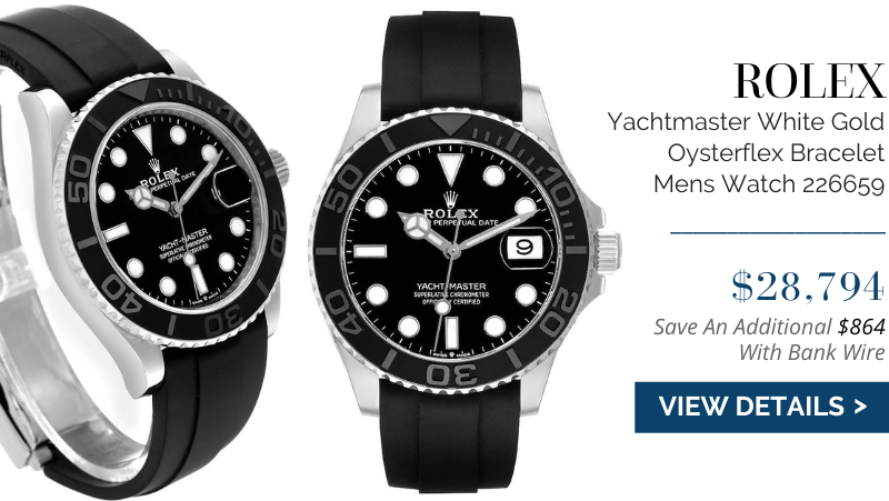 Rolex Yachtmaster White Gold Oysterflex Bracelet Mens Watch 226659