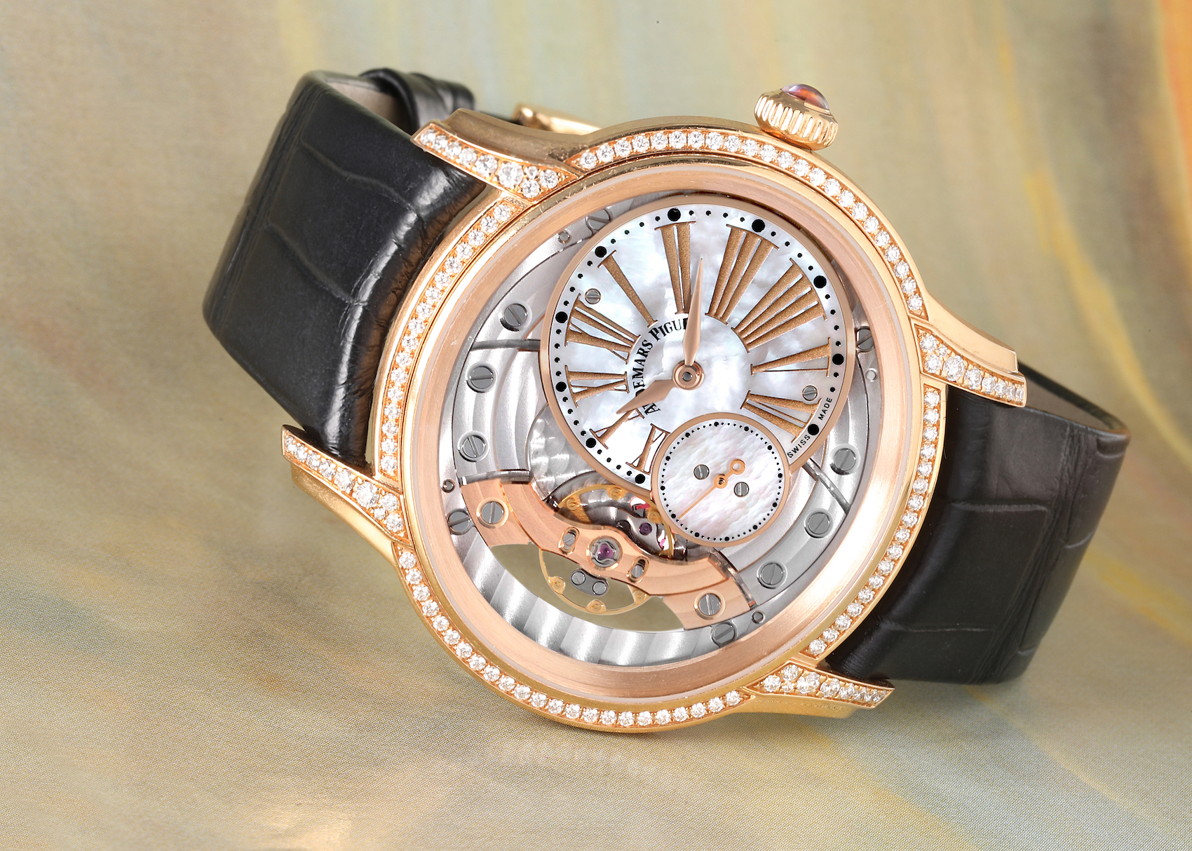 Audemars Piguet Millenary Rose Gold Mother of Pearl Diamond Ladies Watch 77247OR