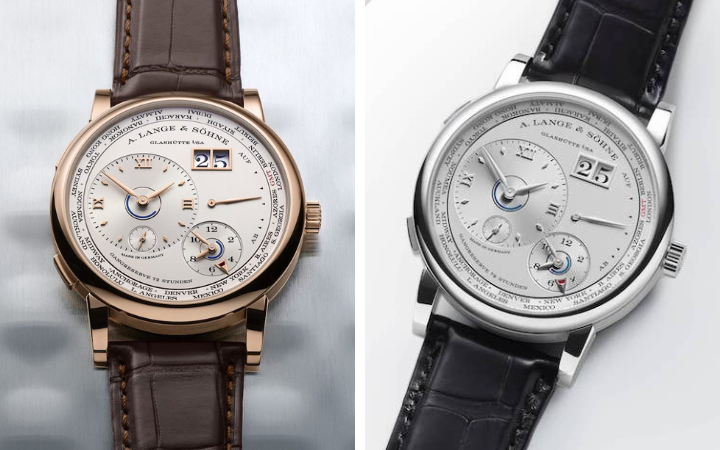 A. Lange & Sohne Lange 1 Timezone Pink and White Gold Watches