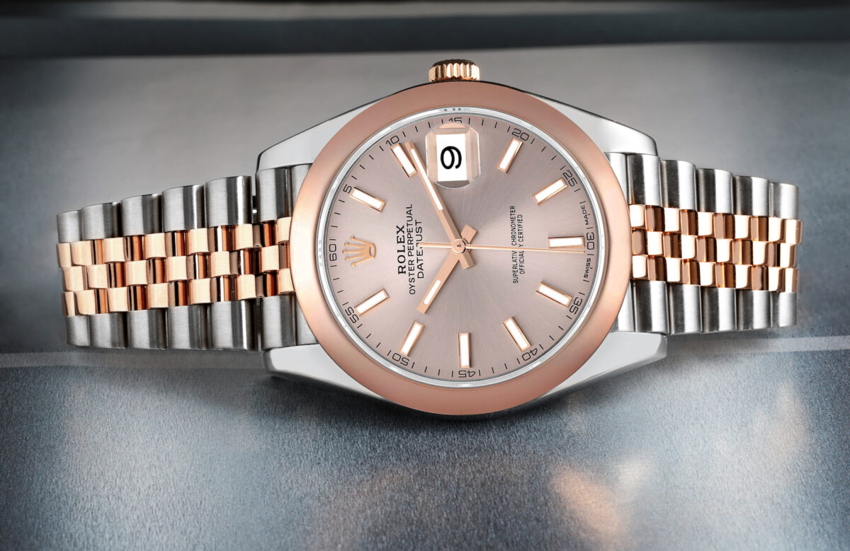 Rolex Datejust 41 Steel Rose Gold Sundust Dial Mens Watch 126301