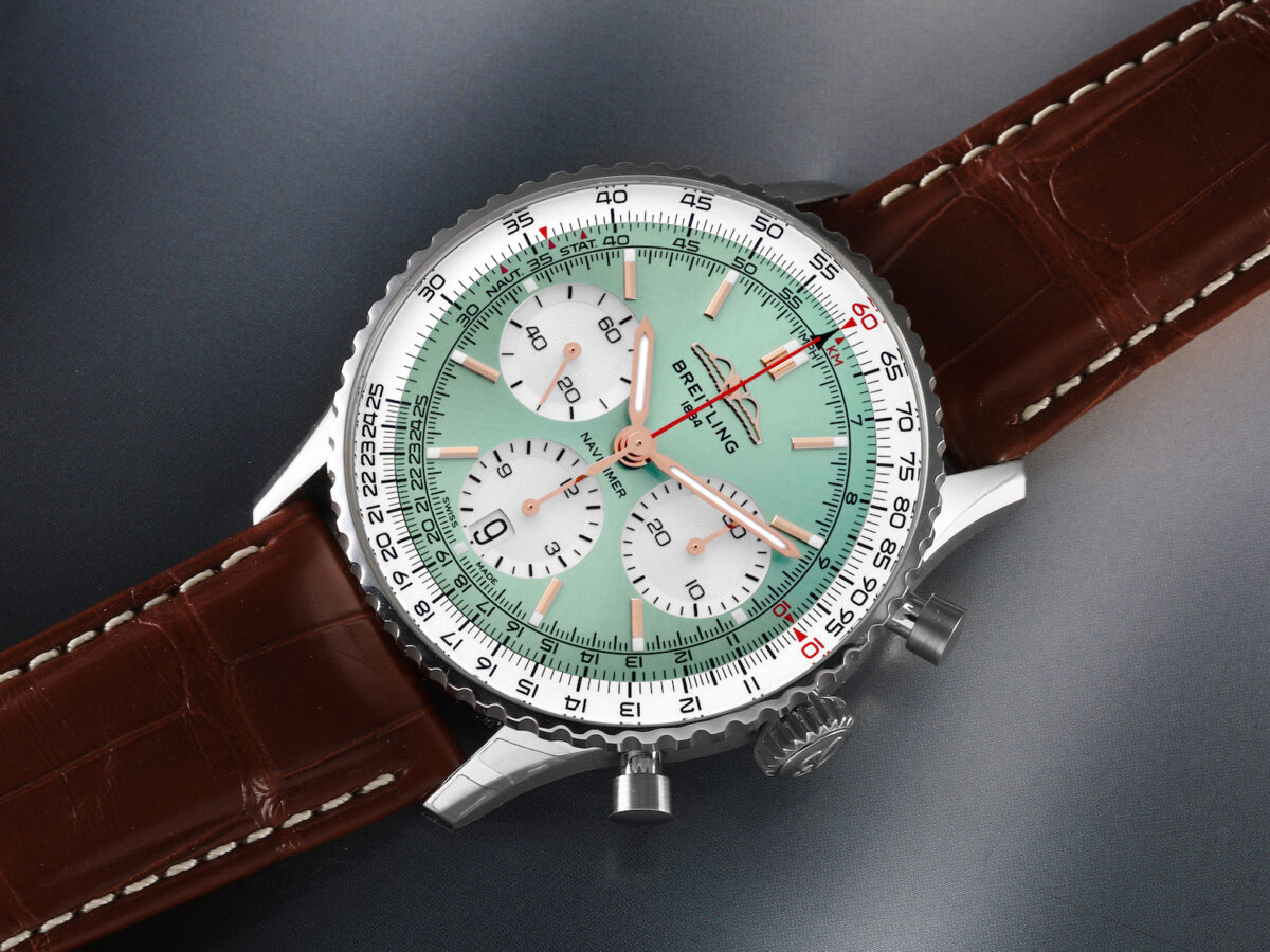 Breitling Navitimer B01 Chronograph 41 Green Dial Steel Mens Watch AB0139