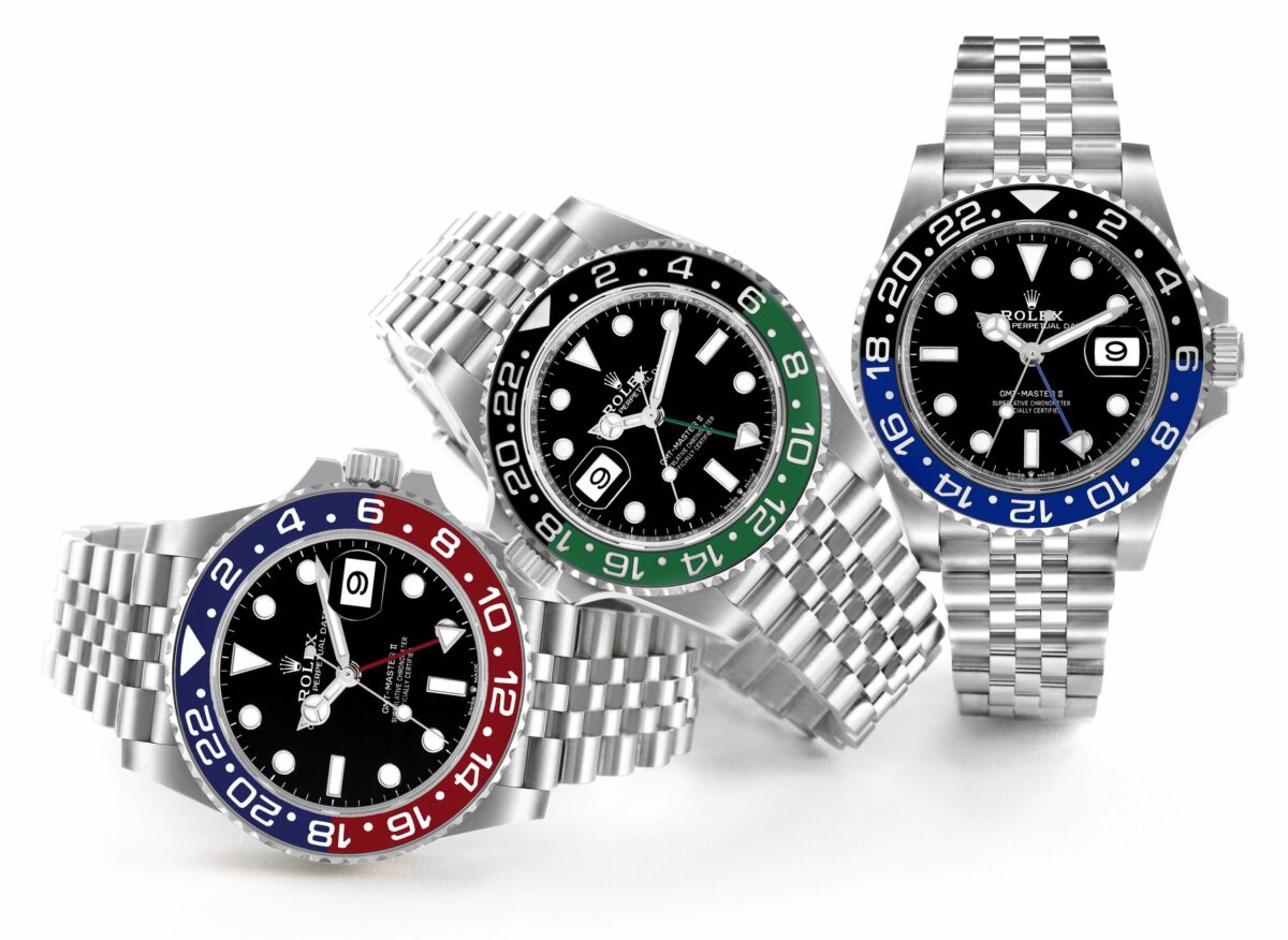 Rolex GMT Master II with Jubilee Bracelets - Pepsi 126710 BLRO, Sprite 126720 VTNR, Batgirl 126710 BLNR