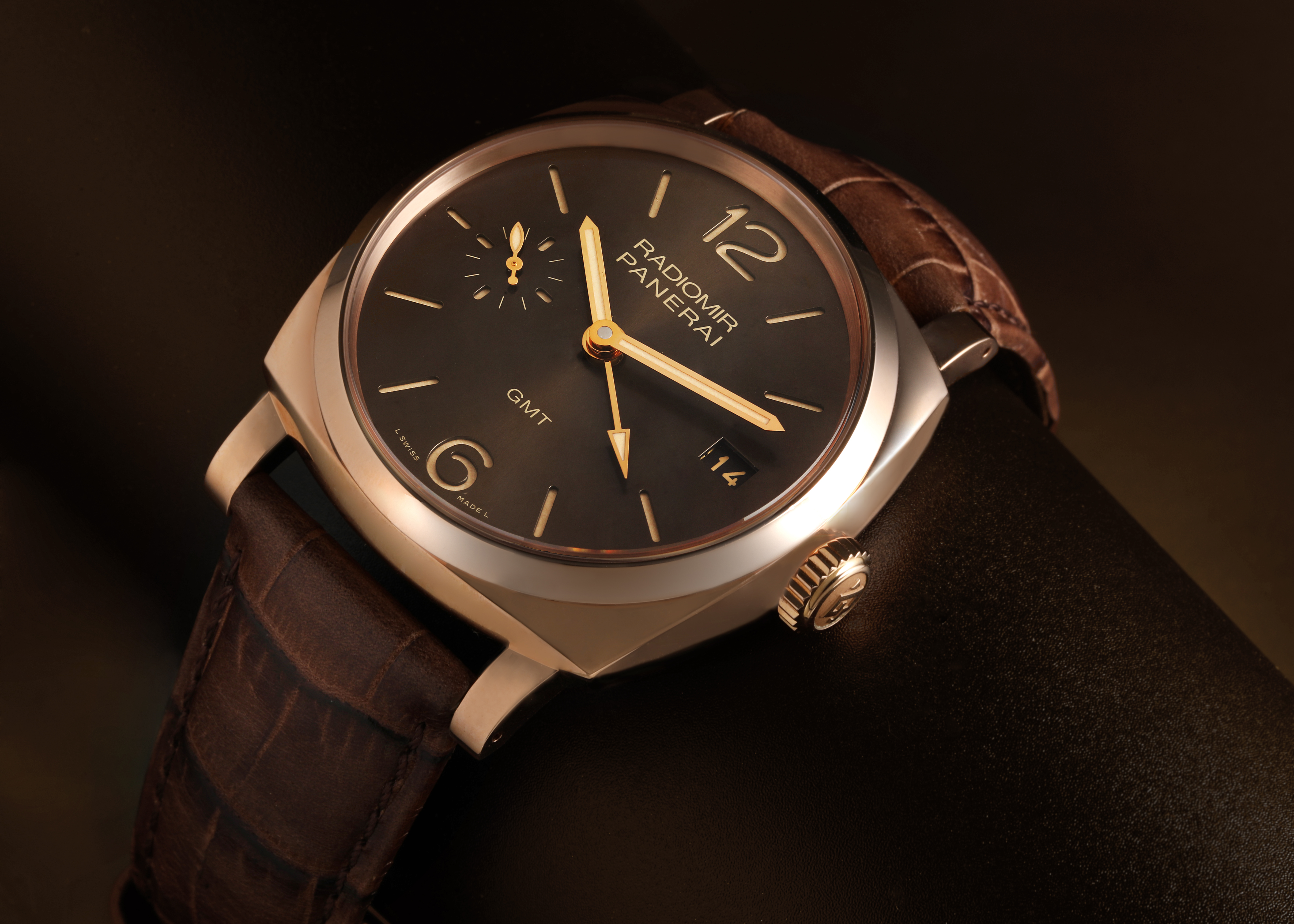 Panerai Radiomir 1940 3 Days GMT Oro Rosso 18k Rose Gold Watch PAM00570