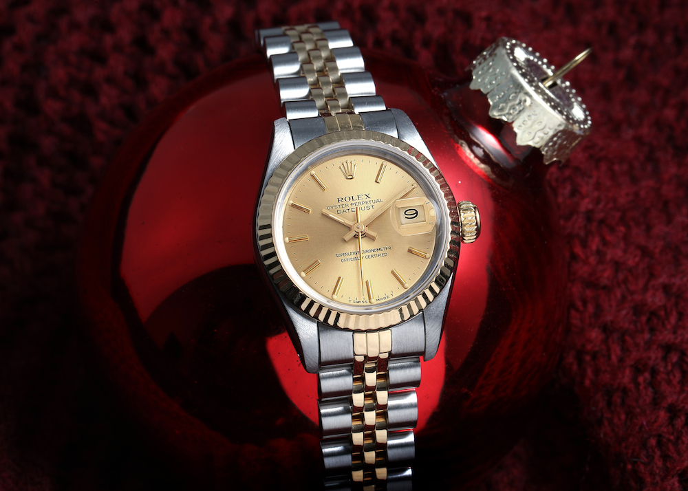 Rolex Datejust Steel Yellow Gold Champagne Dial Ladies Watch 69173