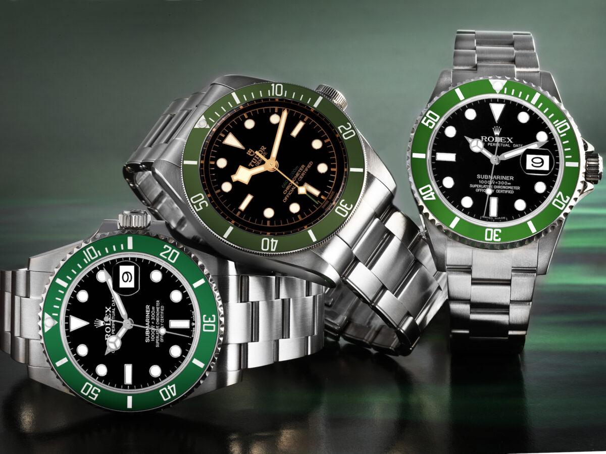 Green Bezel Watches - Rolex Submariner Kermit and Tudor Black Bay Harrods