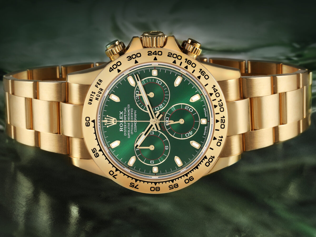 Rolex Daytona Yellow Gold John Mayer Green Dial Mens Watch 116508