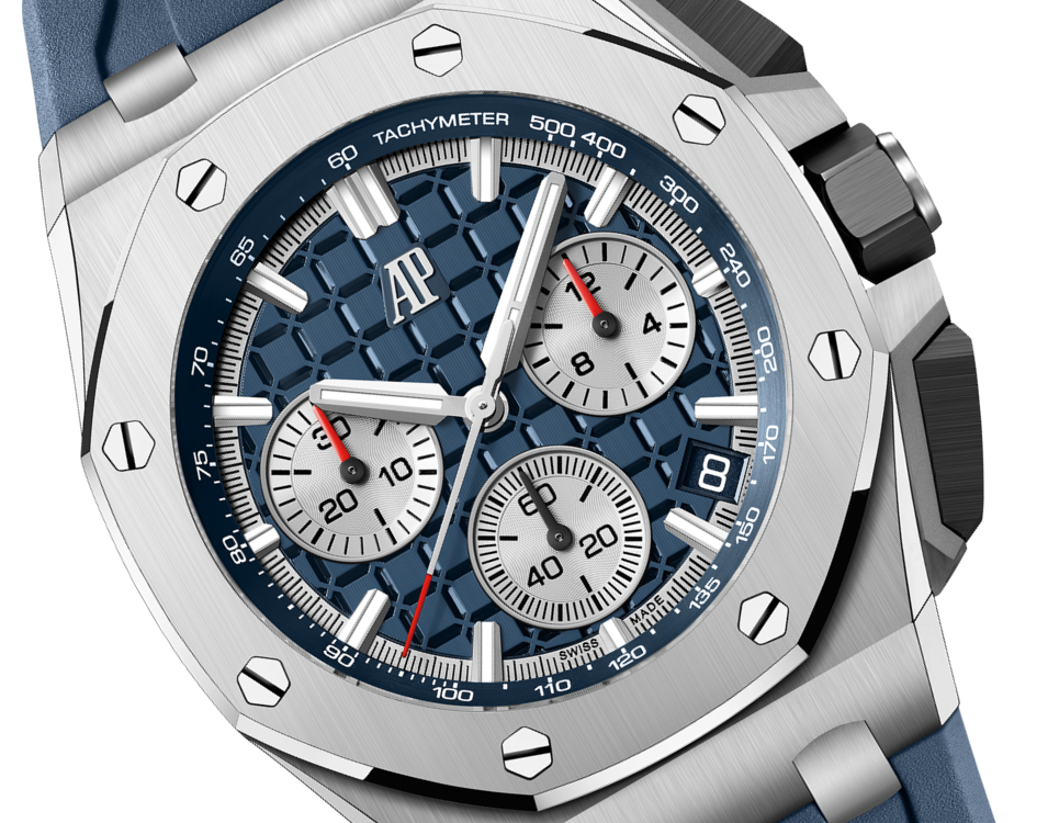 Audemars Piguet Royal Oak Offshore Titanium Blue Dial Mens Watch 26420