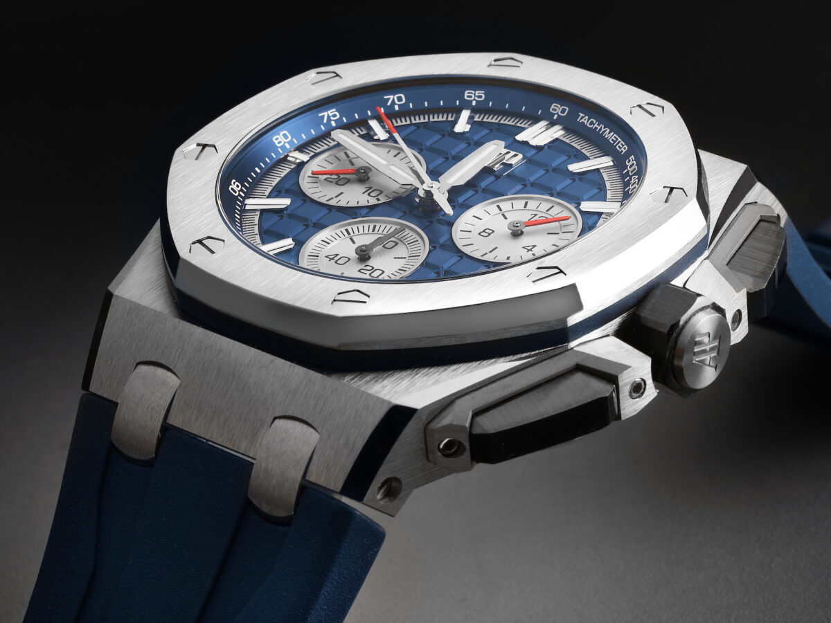 Audemars Piguet Royal Oak Offshore Titanium Blue Dial Mens Watch 26420TI