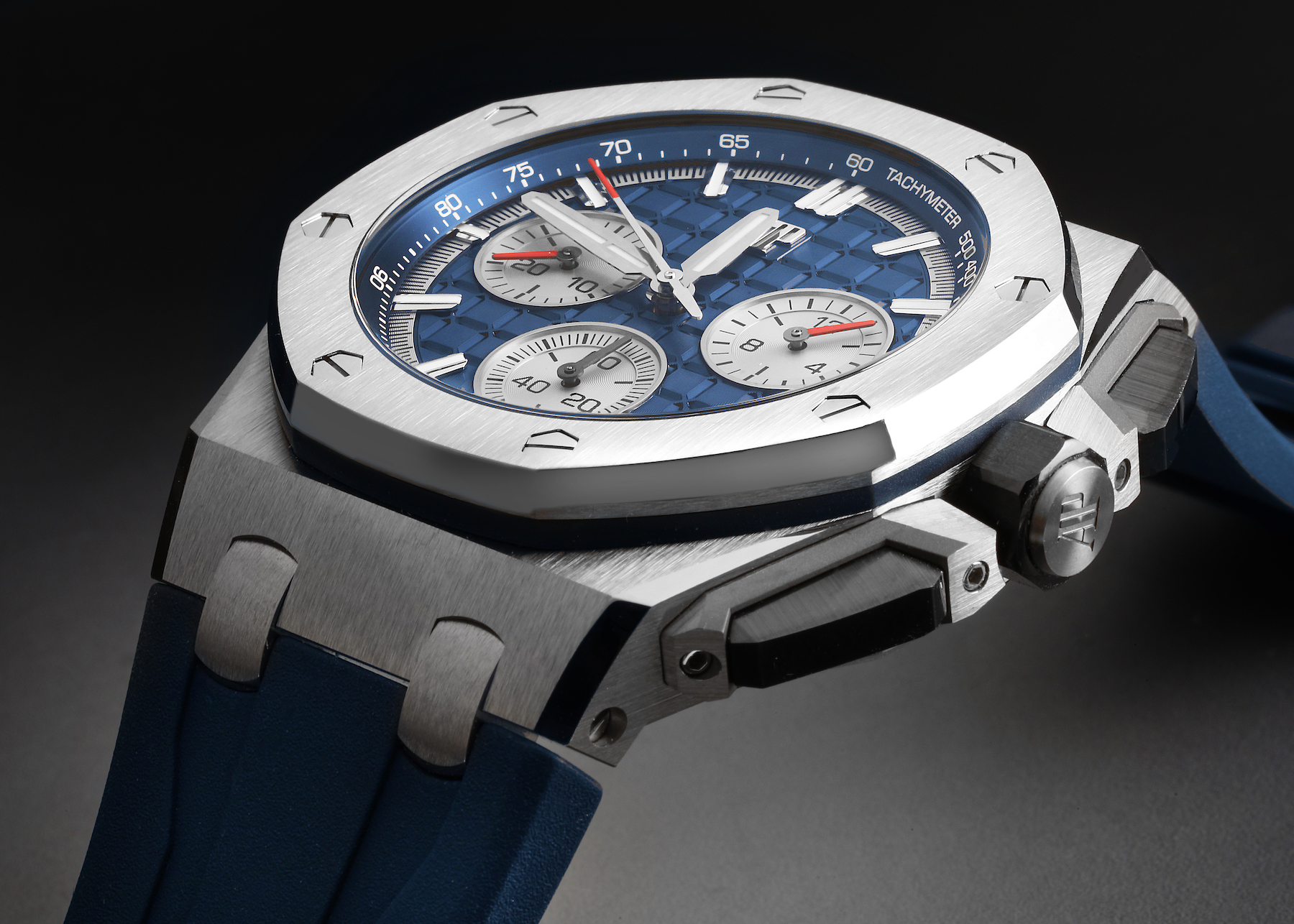 Audemars Piguet Royal Oak Offshore Titanium Blue Dial Mens Watch 26420TI