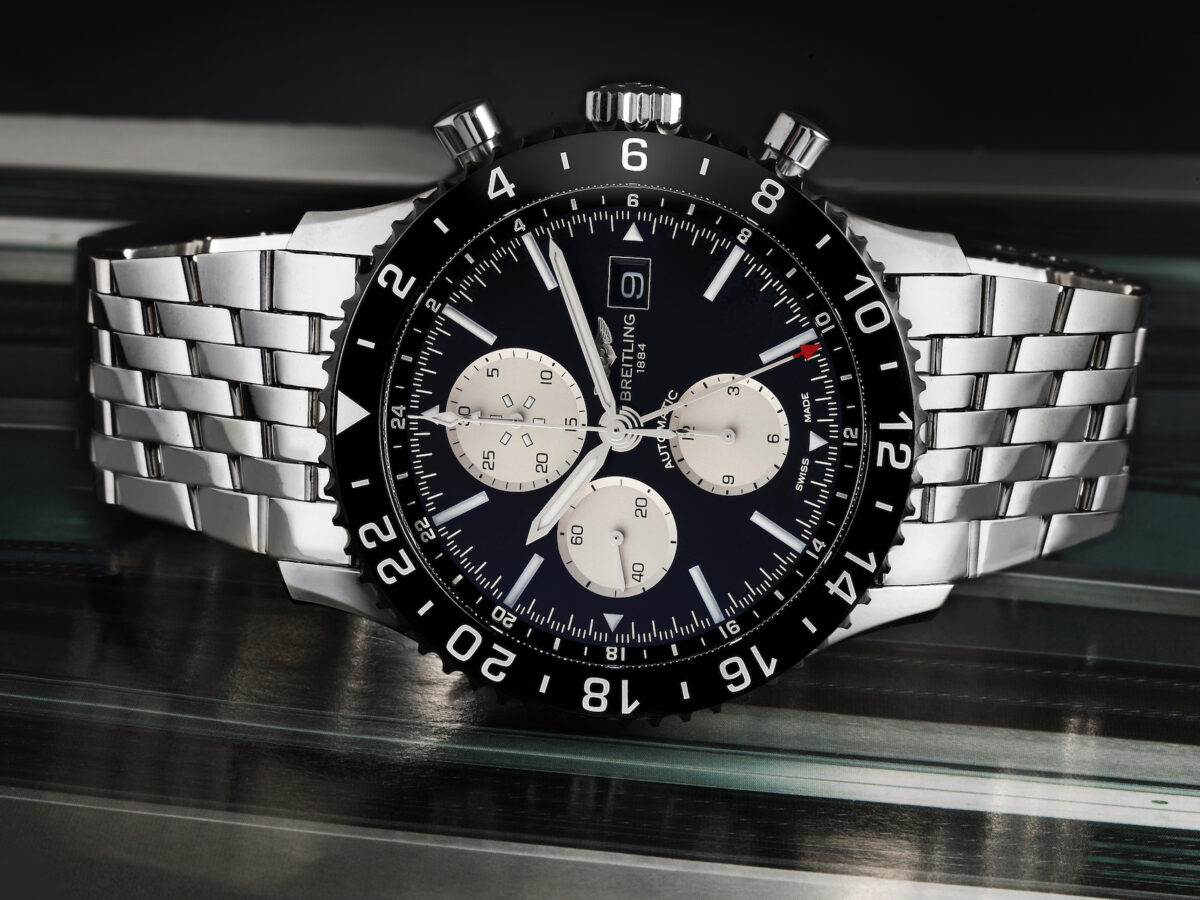 Breitling Chronoliner Black Dial Steel Y24310