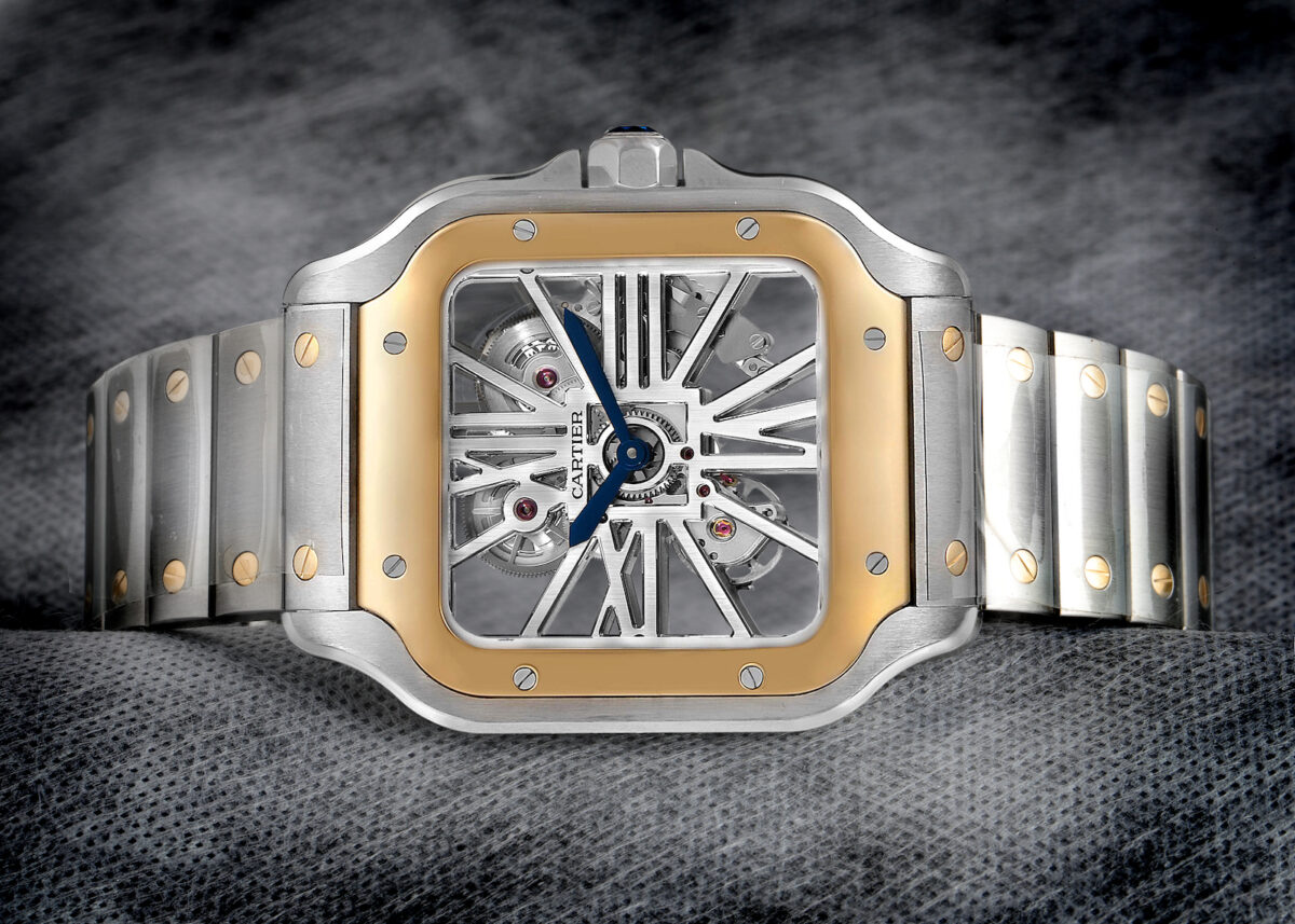 Cartier Skeleton Horloge Santos Steel Yellow Gold Watch WHSA0019