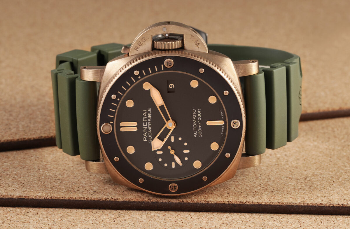 Panerai Luminor Submersible 47mm Bronze Mens Watch PAM 968