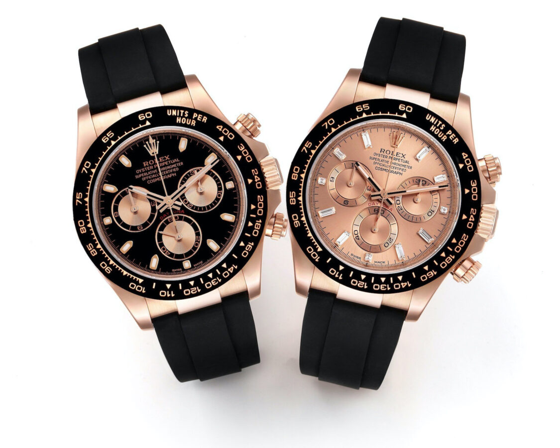 Rolex Cosmograph Daytona Everose Gold Black and Rose Gold Diamond Dials 116515