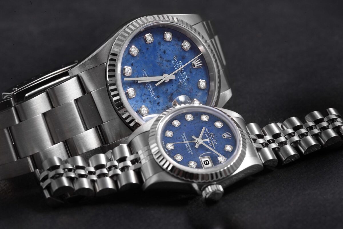 Rolex Datejust Steel White Gold Sodalite Dial 16234