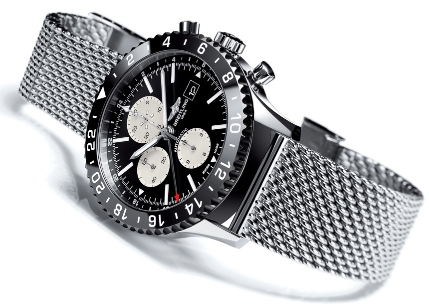 The inaugural Breitling Chronoliner ref Y24310 with an Ocean Mesh Bracelet