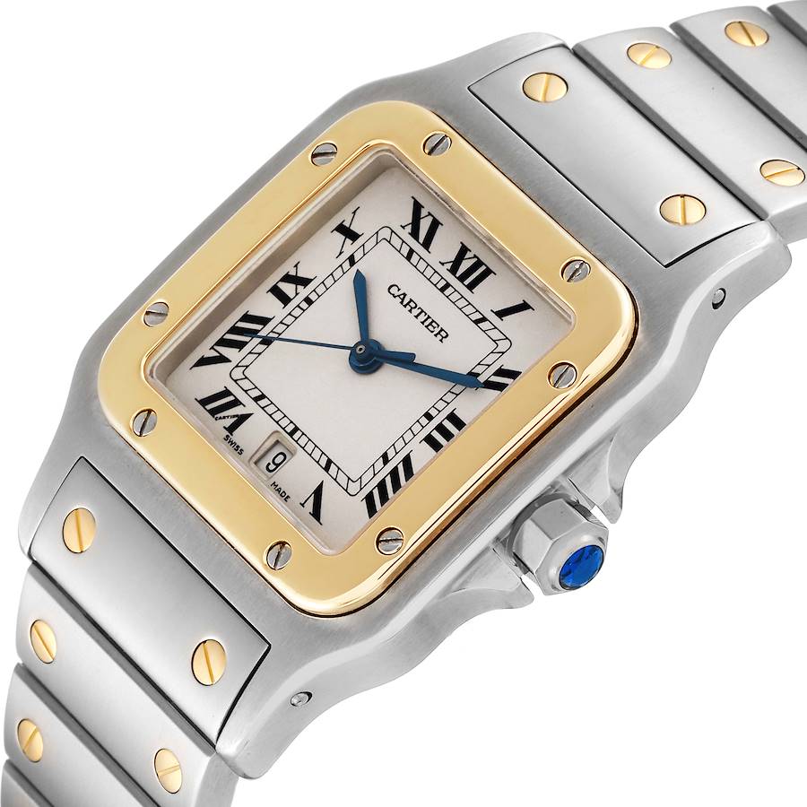 Cartier Santos Galbee Large Steel Yellow Gold Mens Watch W20011C4