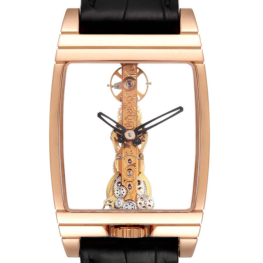 Corum Golden Bridge Classic Rose Gold Skeleton Mens Watch B113/01043