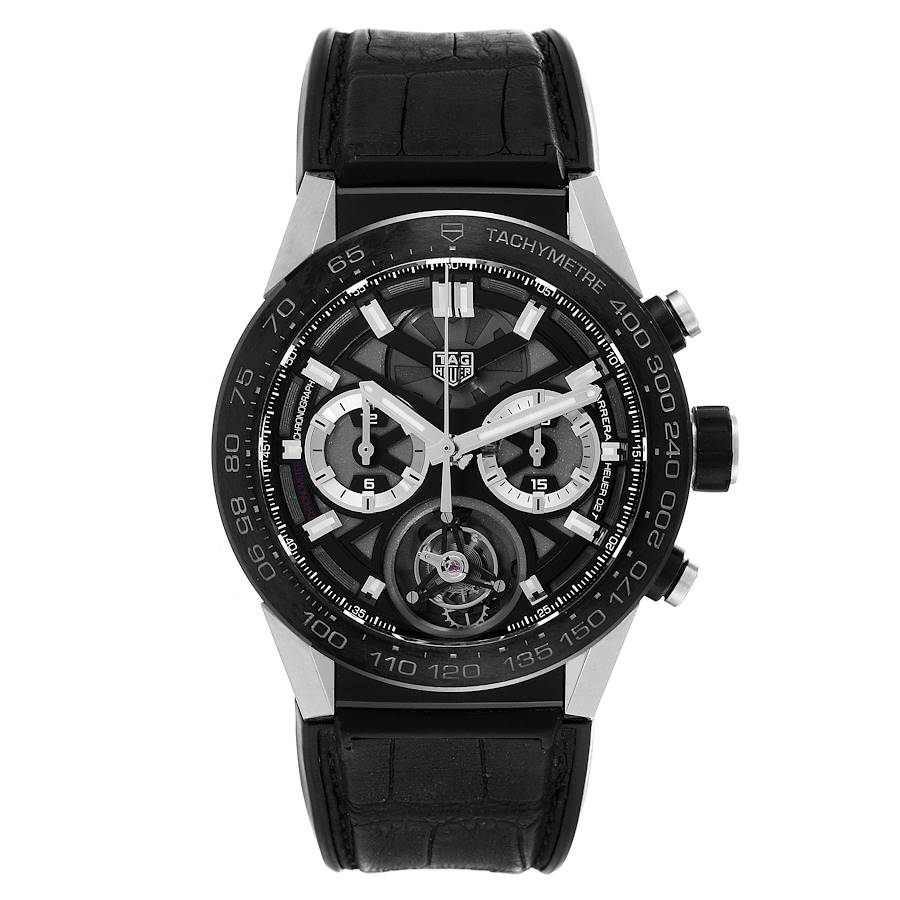 Tag Heuer Carrera Tourbillon Chronograph Titanium Mens Watch CAR5A8Y