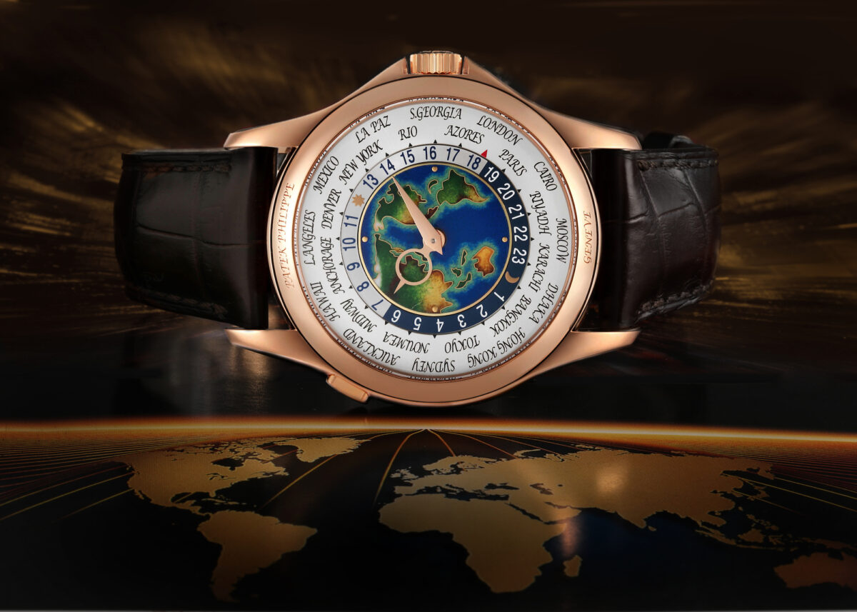 Patek Philippe World Time Complications Rose Gold Earth Dial Mens Watch 5131