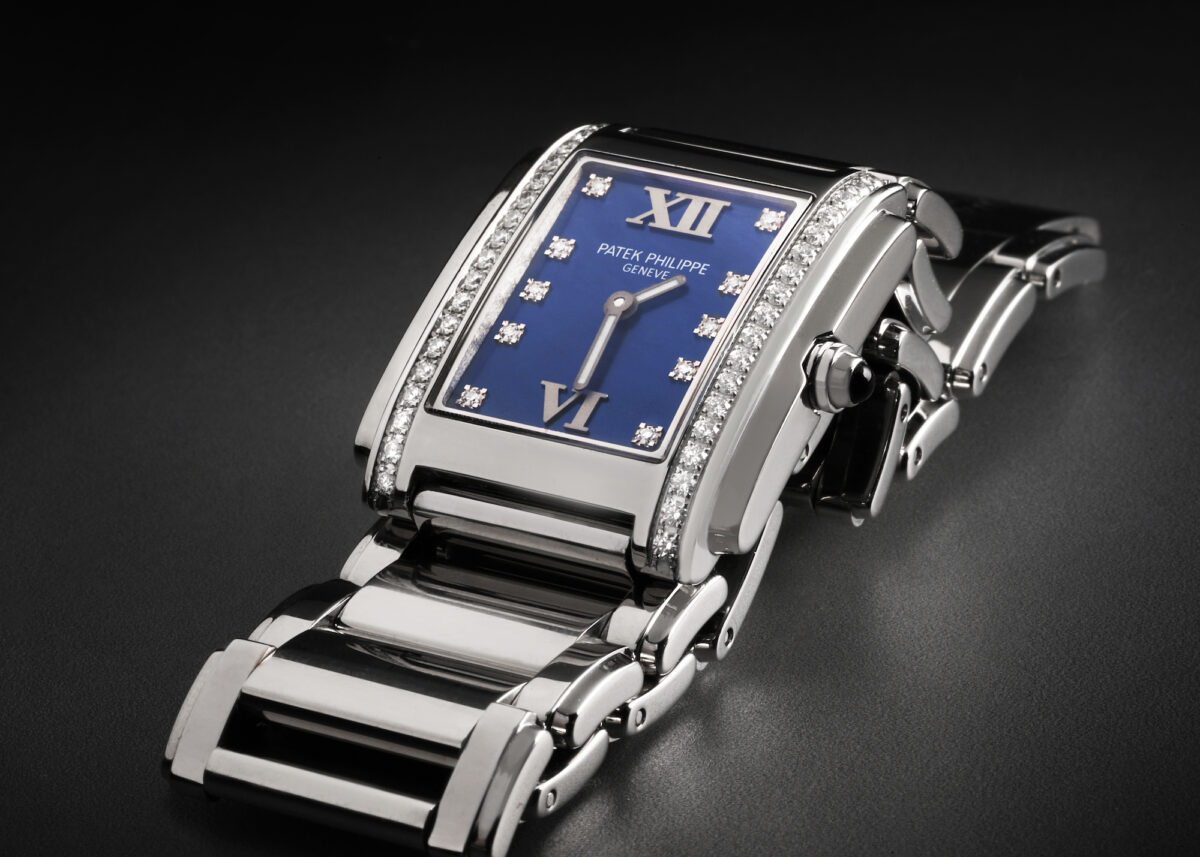 Patek Philippe Twenty-4 Blue Dial Steel Diamond Ladies Watch 4910