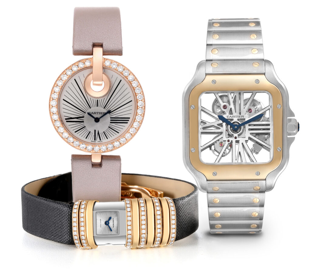 Cartier Captive, Declaration, and Santos de Cartier Skeleton