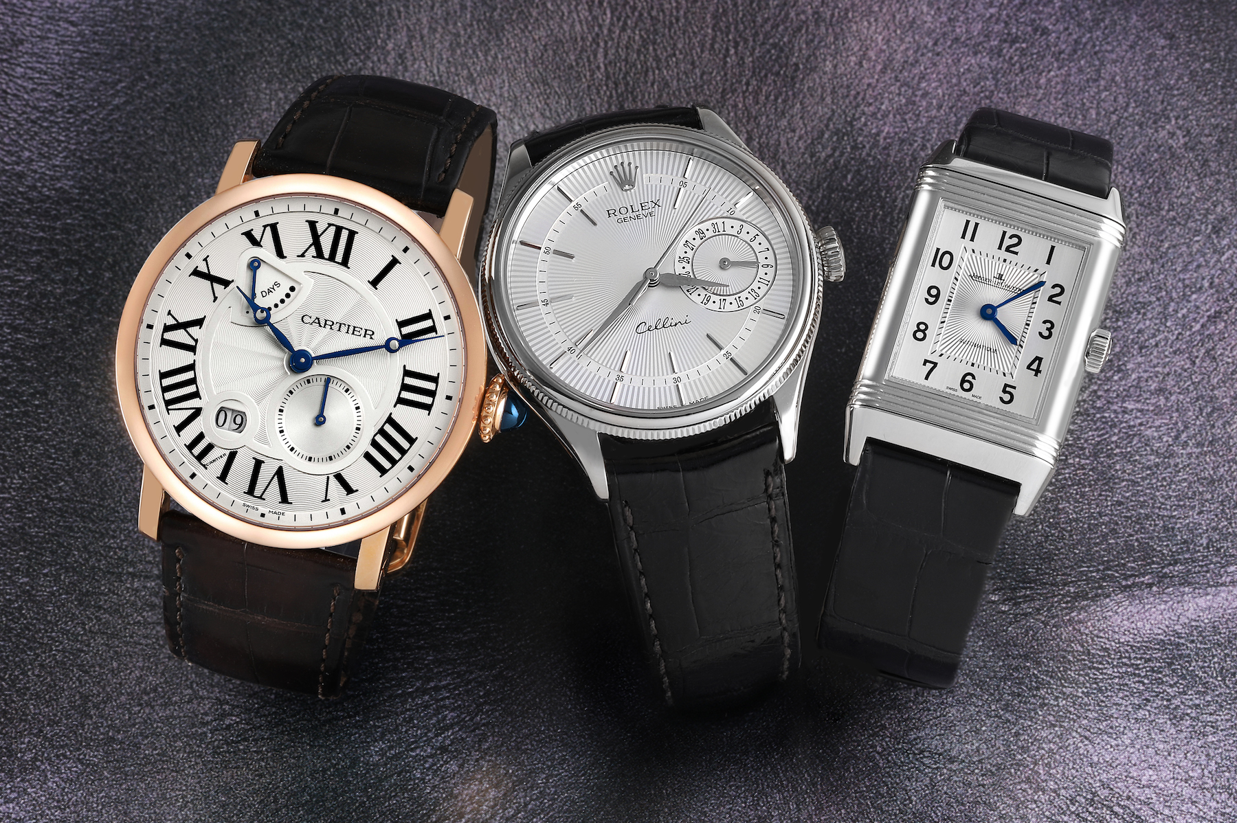 Dress Watches in Every Shape - Cartier Rotonde, Rolex Cellini, Jaeger LeCoultre Reverso