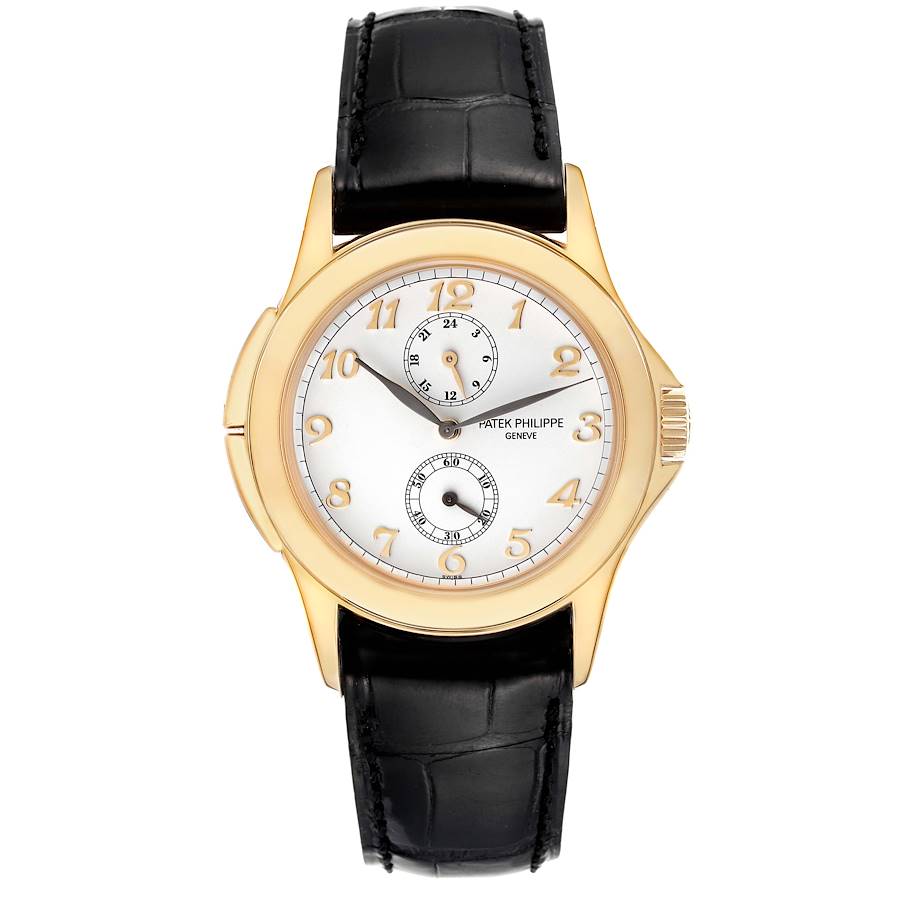 Patek Philippe Calatrava Travel Time Yellow Gold Mens Watch 5134