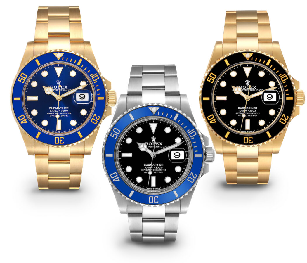 Current Edition Rolex Submariner Yellow Gold and White Gold Watches