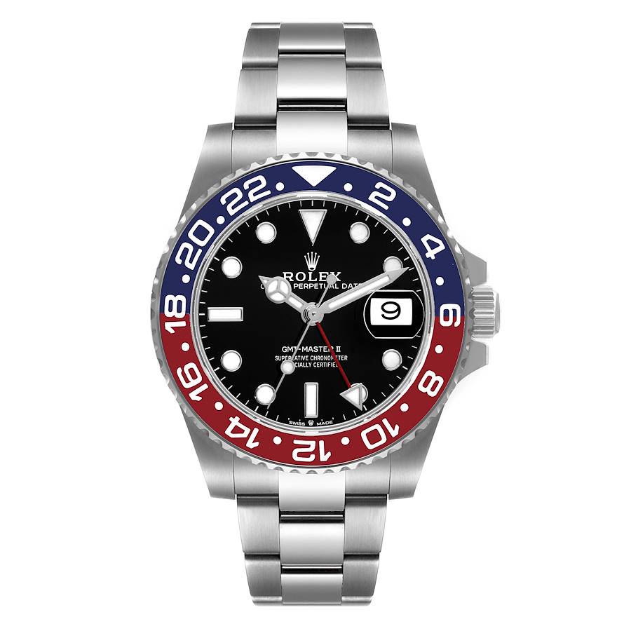 Rolex GMT Master II Pepsi Bezel Oyster Steel Mens Watch 126710 BLRO