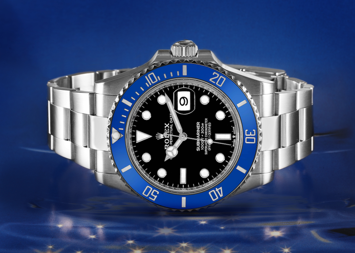 Rolex Submariner Cookie Monster Blue Ceramic Bezel White Gold Mens Watch 126619