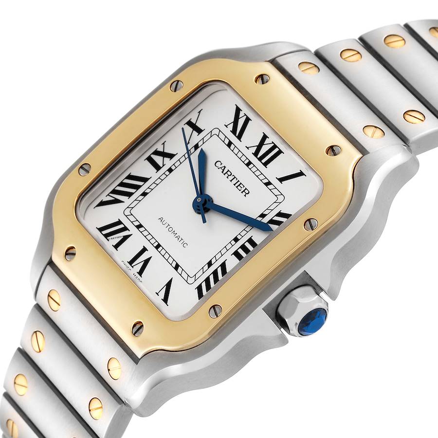 Cartier Santos Medium Steel Yellow Gold Mens Watch W2SA0016