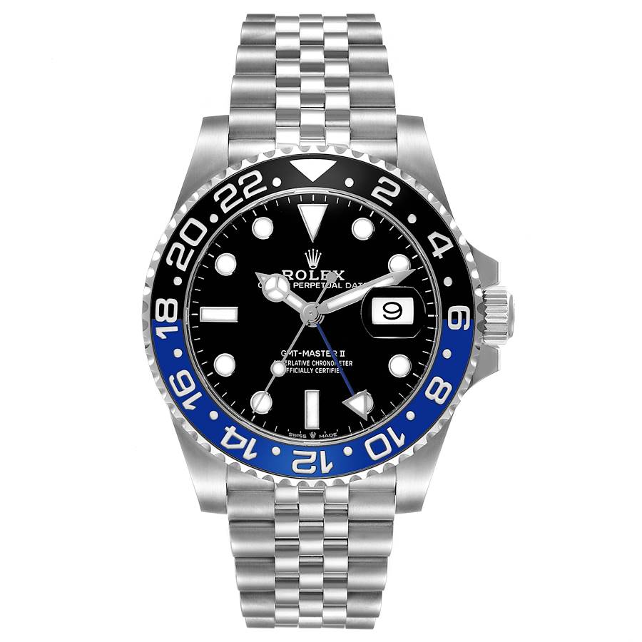 Rolex GMT Master II Batgirl Black Blue Bezel Steel Mens Watch 126710