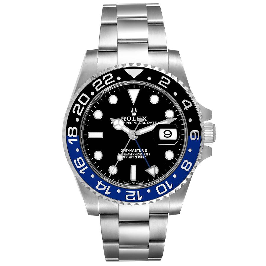 Rolex GMT Master II Black Blue Batman Steel Mens Watch 126710