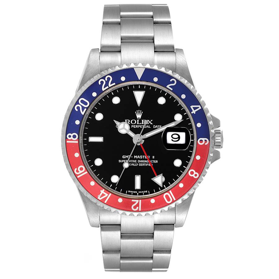 Rolex GMT Master II Blue Red Pepsi Error Dial Mens Watch 16710