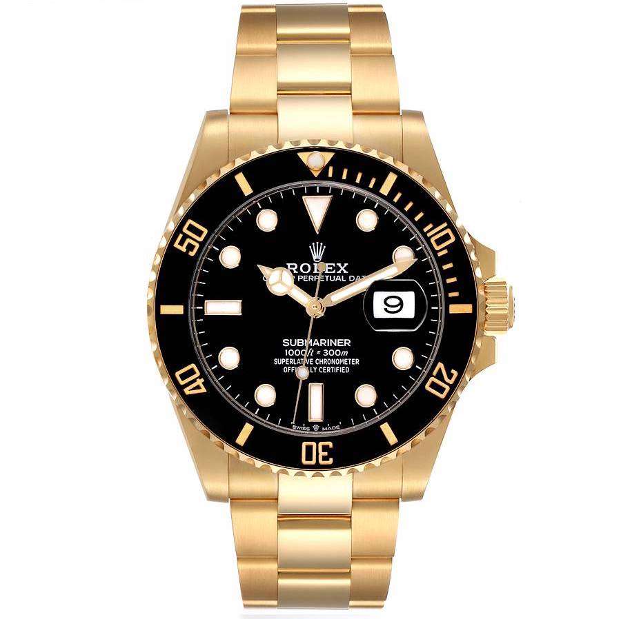 Rolex Submariner Date Yellow Gold Black Dial Bezel 126618 LN