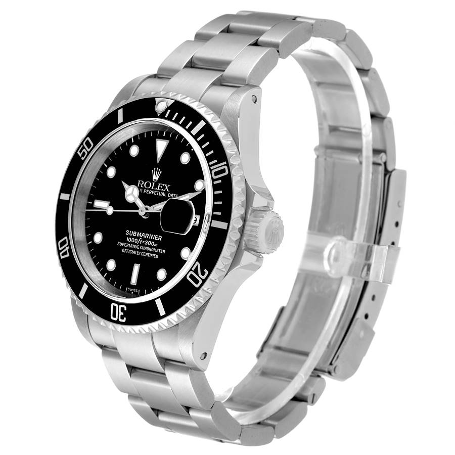 Rolex Submariner Date Black Dial Steel Mens Watch 16610