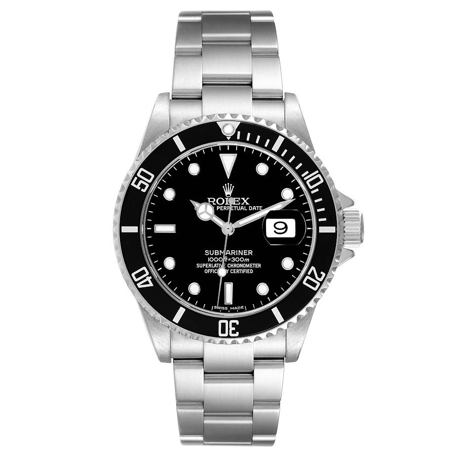 Rolex Submariner Date Black Dial Steel Mens Watch 16610