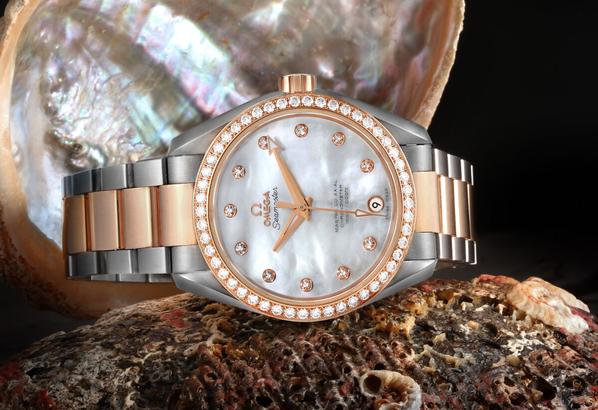 Omega Aqua Terra Steel Rose Gold Diamond Ladies Watch 231.25.39.21.55.001