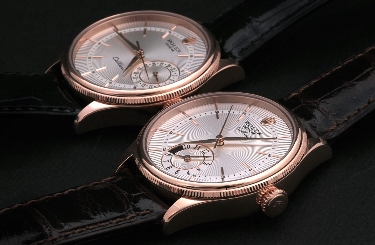 Rolex Cellini Dual Time Guilloche Dial