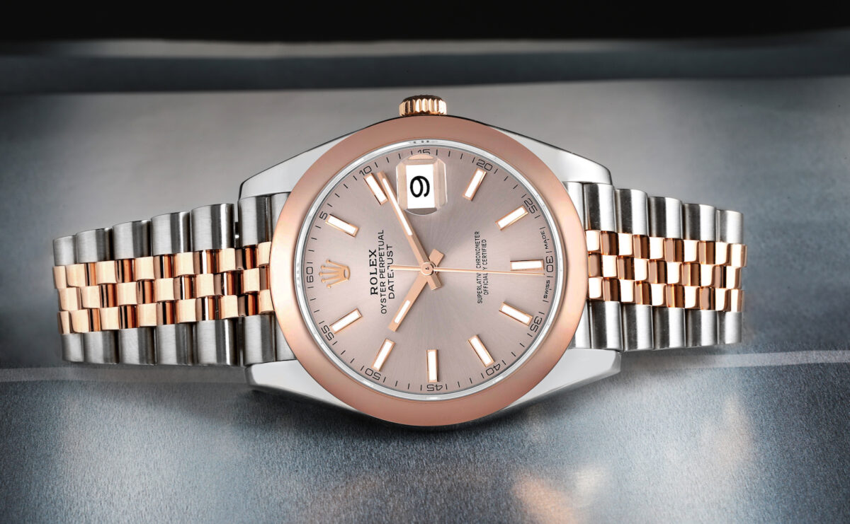 Rolex Datejust 41 Steel Rose Gold Sundust Dial Mens Watch 126301