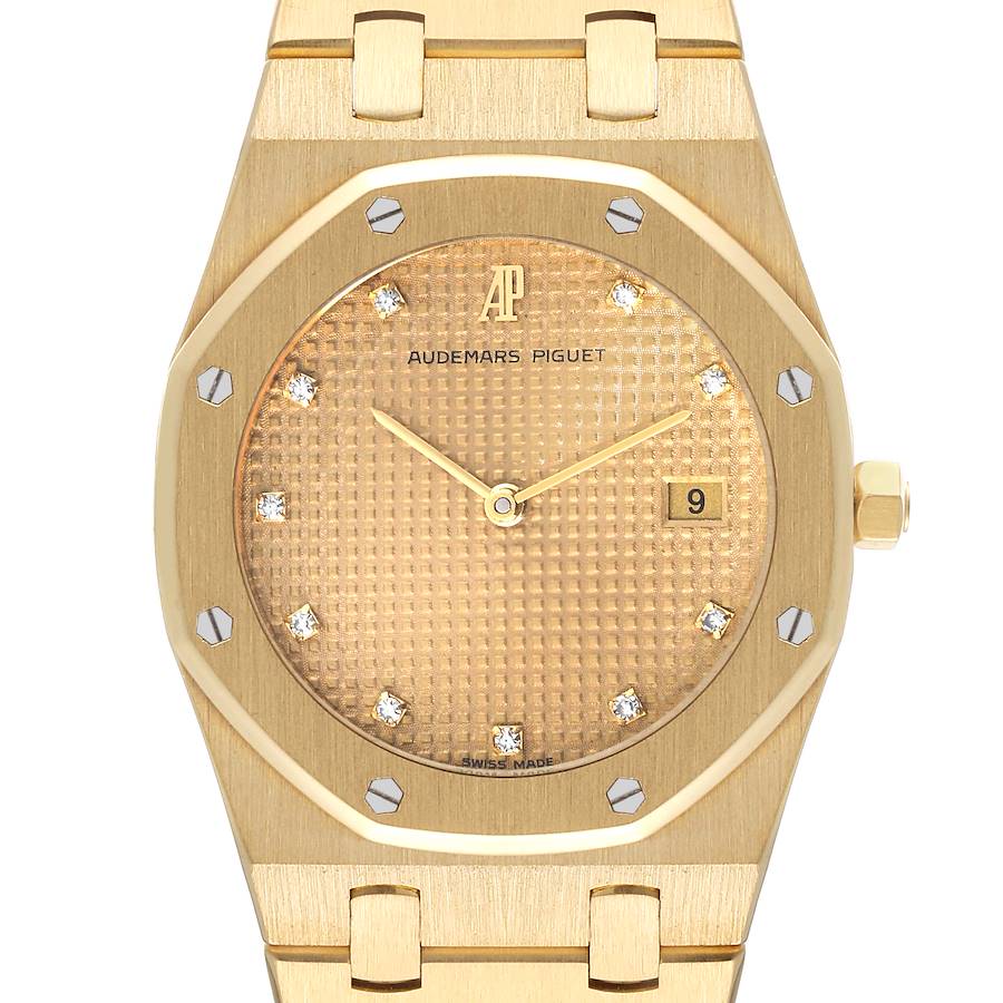 Audemars Piguet Royal Oak Yellow Gold Diamond Dial Mens Watch 56303