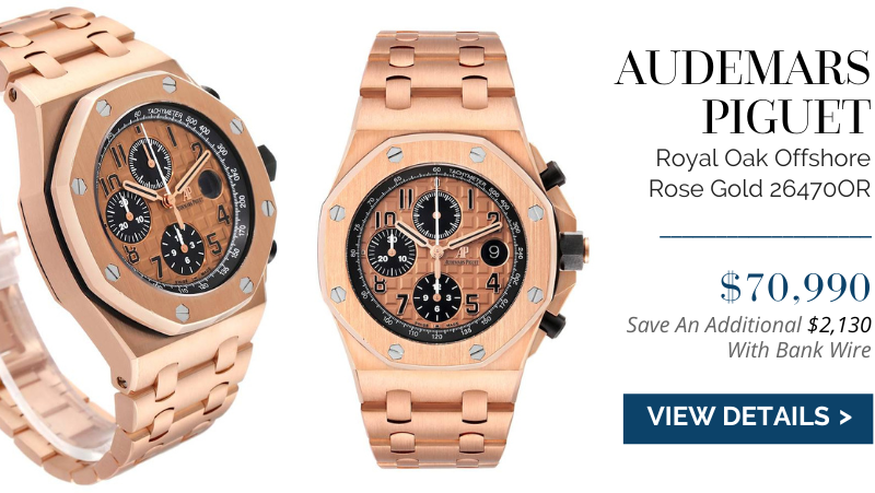 Audemars Piguet Royal Oak Offshore Rose Gold Chronograph Mens Watch 26470OR