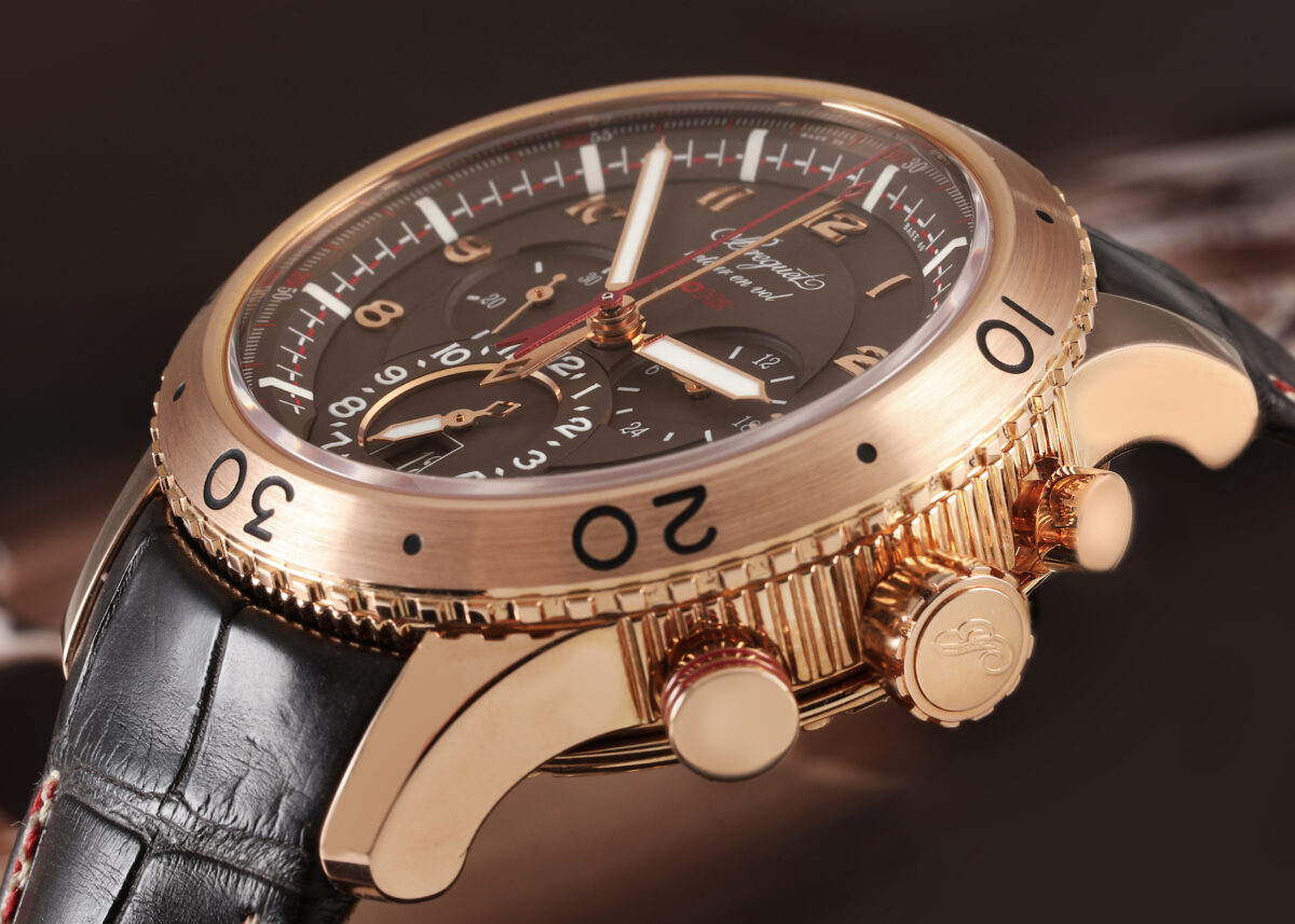 Breguet Type XXII Flyback Brown Dial Rose Gold Mens Watch 3880BR