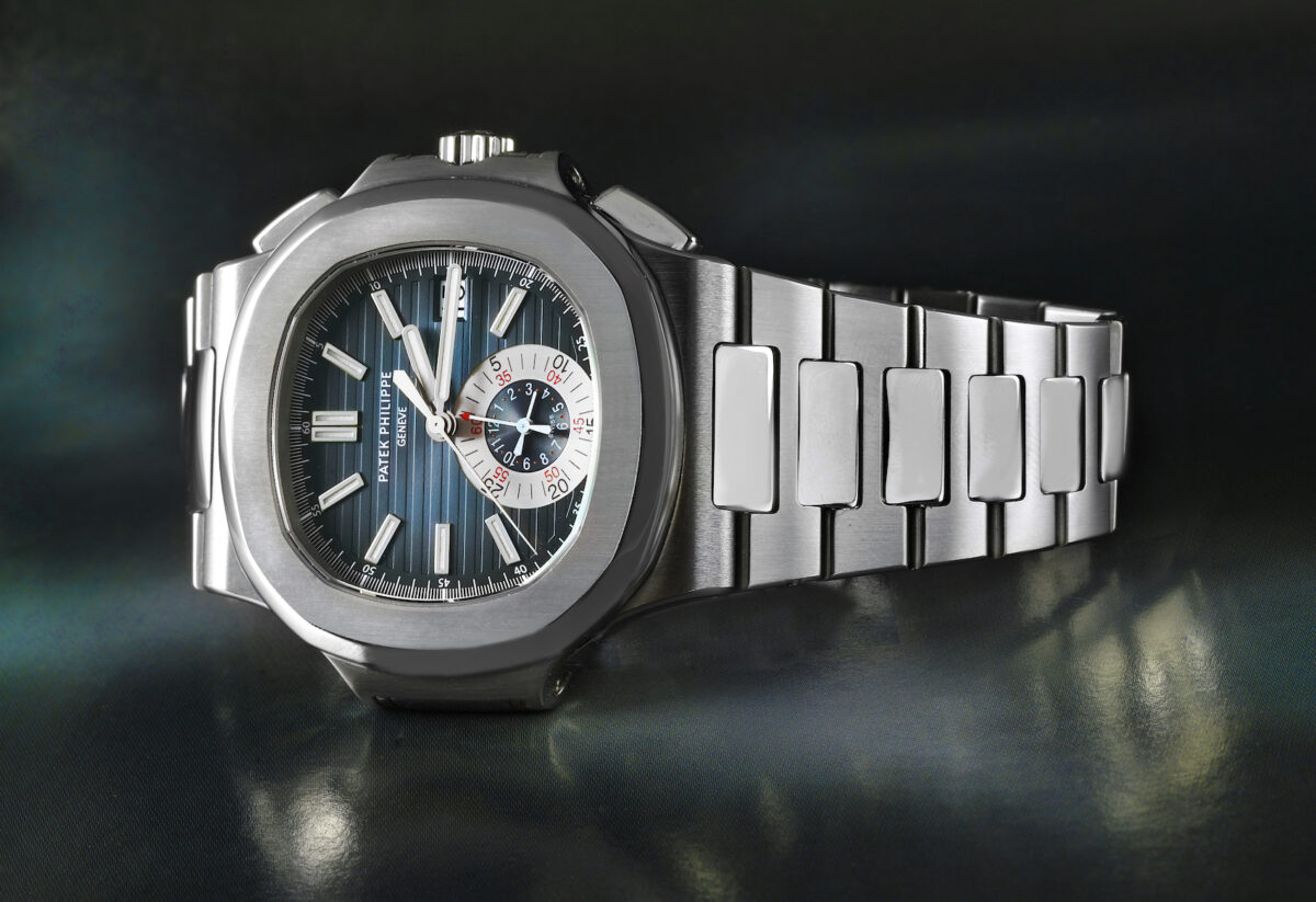 Patek Philippe Nautilus Chronograph Blue Dial Steel Mens Watch 5980:1A