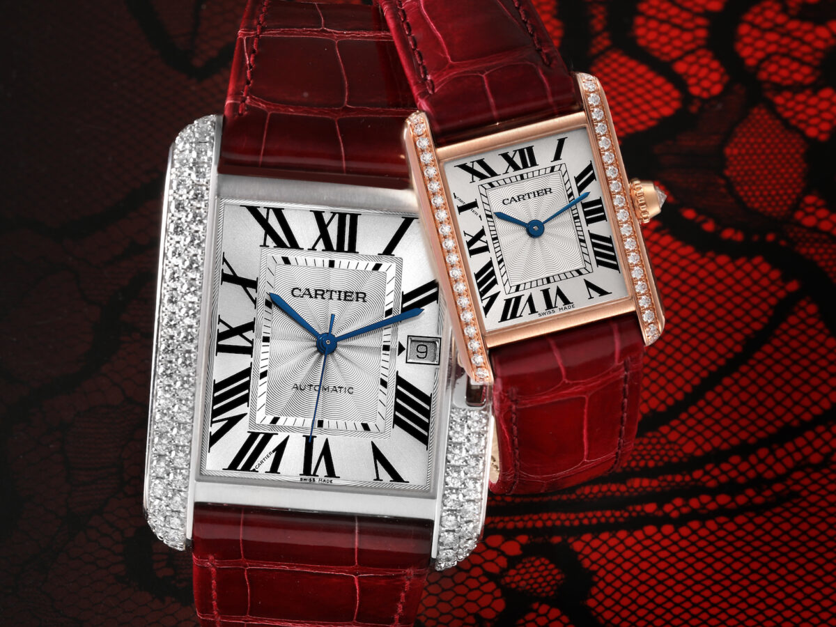 Valentine's Watches - Cartier Tank Anglaise and Cartier Tank Louis Diamond Watches