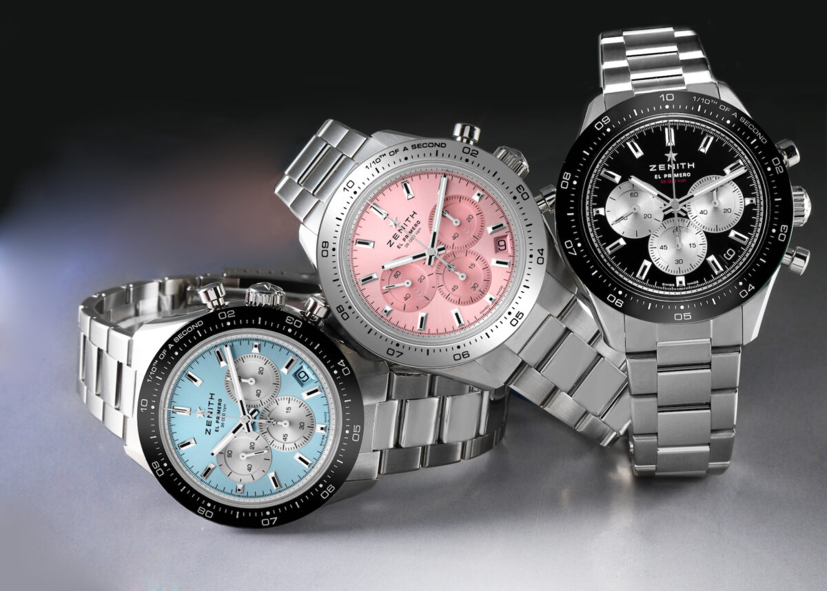 Zenith Chronomaster Sport Yoshida Edition Watches in Steel with Ice Blue, Pink, and Reverse Panda Dials