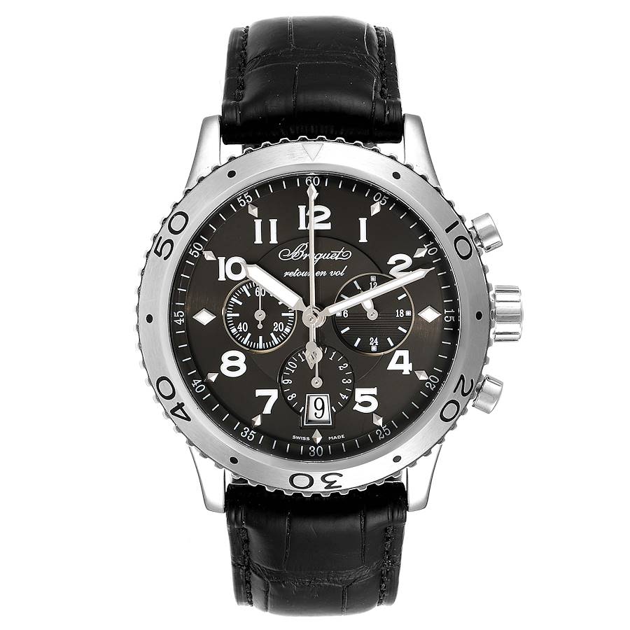 Breguet Transatlantique Type XXI Flyback Ruthenium Dial Watch 3810ST