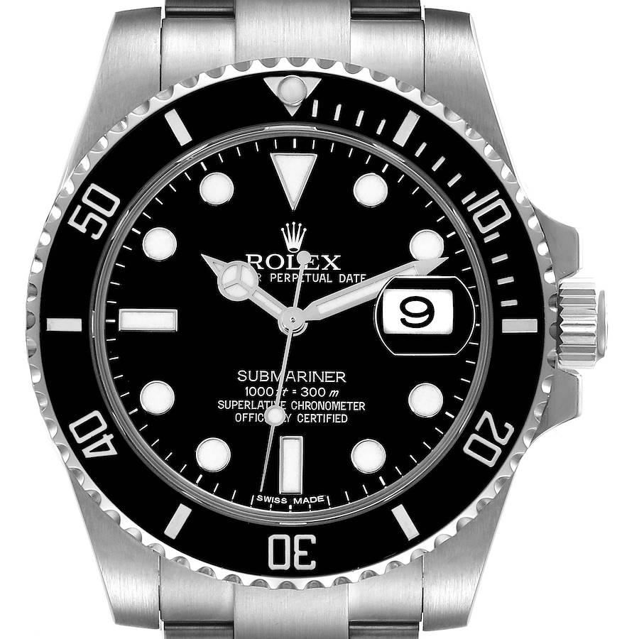 Rolex Submariner Black Dial Ceramic Bezel Steel Mens Watch 116610